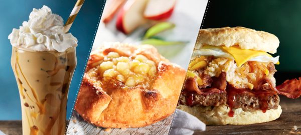 Biscuitville menu items - including Dressed Lattes, Apple Blossom and a Meatloaf Biscuit