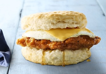 SPICY CHICKEN, HONEY, EGG & CHEESE BISCUIT