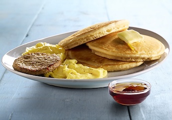 BUTTERMILK PANCAKE PLATTER WITH TURKEY SAUSAGE