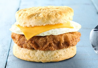 FRIED STEAK, EGG & CHEESE BISCUIT
